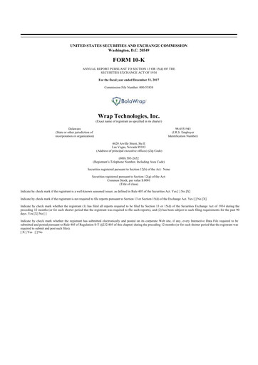 Thumbnail Wrap Technologies
 10-K Annual Report 2017