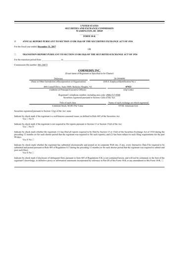 Thumbnail CorMedix 10-K Annual Report 2017