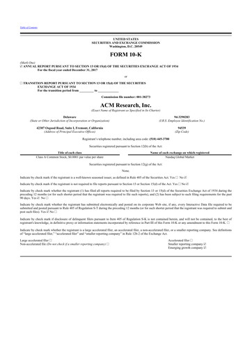 Thumbnail ACM Research
 10-K Annual Report 2017