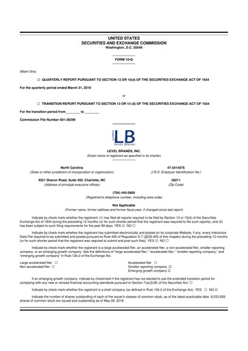 Miniature cbdMD 10-Q Rapport trimestriel 2018 