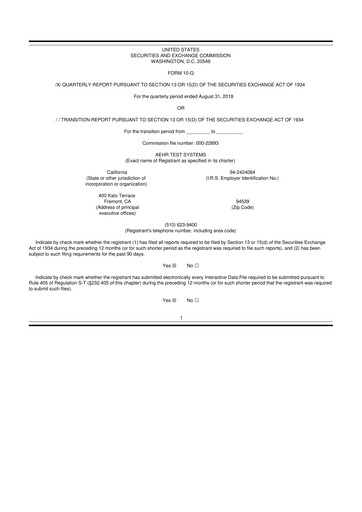 Thumbnail Aehr Test Systems 10-Q Quarterly Report FY2019 