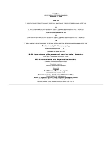 Thumbnail IRSA Inversiones y Representaciones 20-F Annual Report 