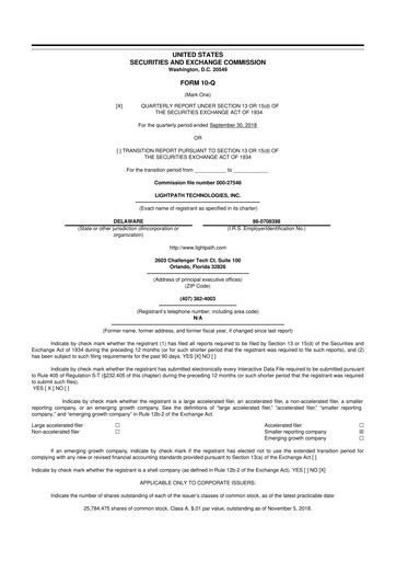 Thumbnail LightPath Technologies 10-Q Quarterly Report FY2019 