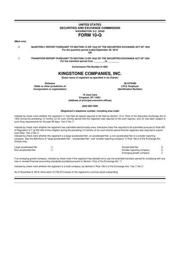 Vorschaubild Kingstone Companies 10-Q Quartalsbericht  