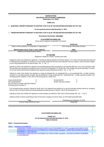 Thumbnail Flux Power 10-Q Quarterly Report FY2019 