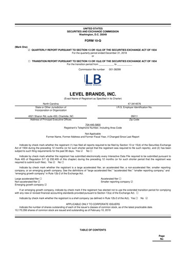 Miniature cbdMD 10-Q Rapport trimestriel 2019 