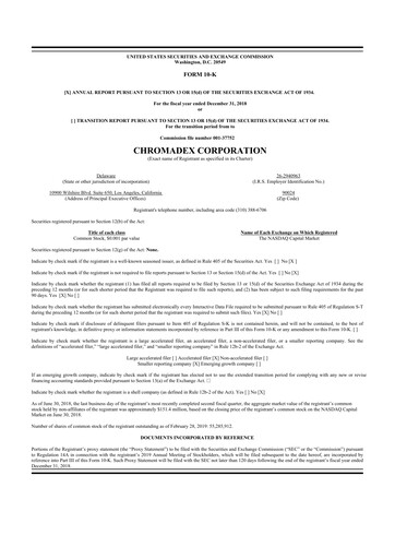 Thumbnail Niagen Bioscience 10-K Annual Report 2018