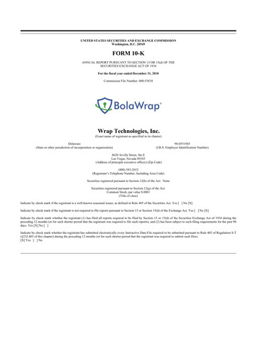 Thumbnail Wrap Technologies
 10-K Annual Report 2018