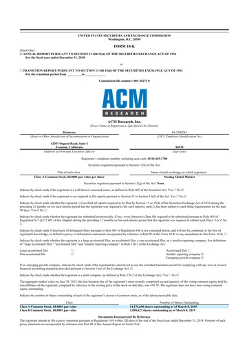 Thumbnail ACM Research
 10-K Annual Report 2018