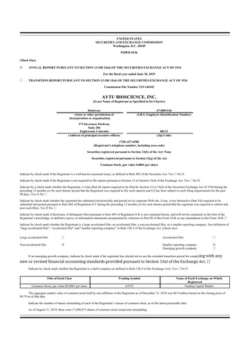 Thumbnail Aytu BioScience
 10-K Annual Report 2020