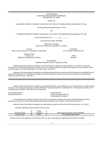 Thumbnail Aehr Test Systems 10-Q Quarterly Report FY2020 