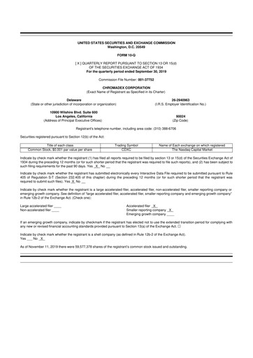 Thumbnail Niagen Bioscience 10-Q Quarterly Report FY2019 