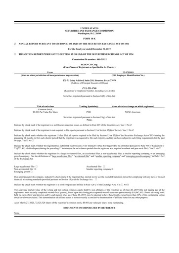 Thumbnail PEDEVCO
 10-K Annual Report 2019