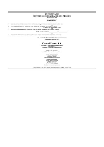 Miniature Central Puerto
 20-F Rapport annuel 2019