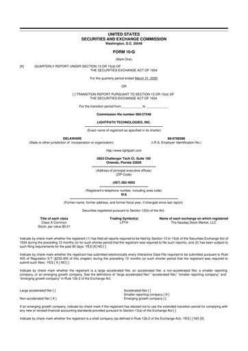 Thumbnail LightPath Technologies 10-Q Quarterly Report FY2020 