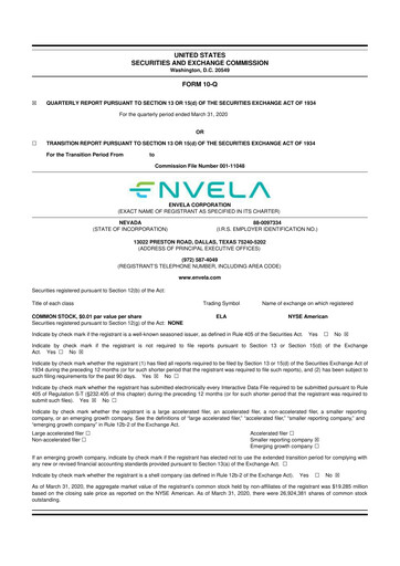 Vorschaubild Envela Corporation 10-Q Quartalsbericht 2020 