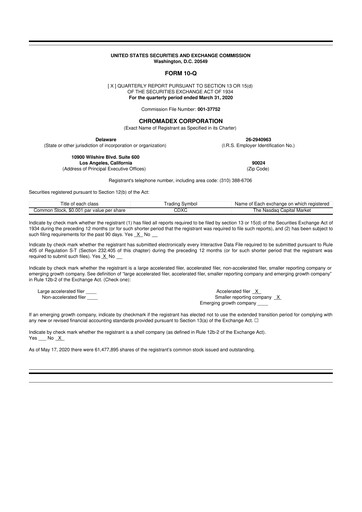 Thumbnail Niagen Bioscience 10-Q Quarterly Report FY2020 