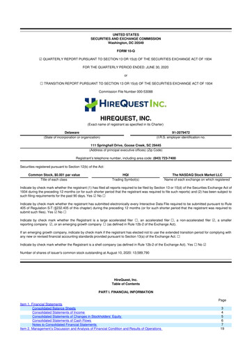 Thumbnail HireQuest 10-Q Quarterly Report FY2020 