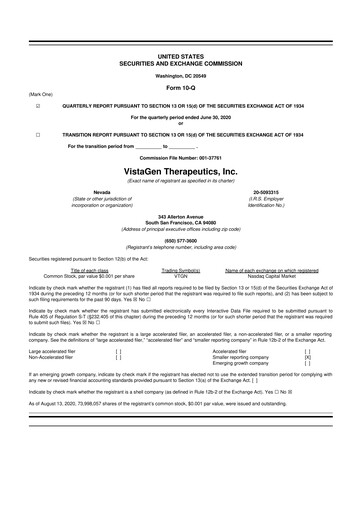 Thumbnail VistaGen Therapeutics
 10-Q Quarterly Report FY2021 