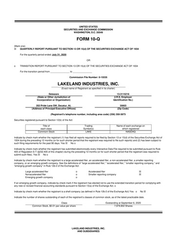 Thumbnail Lakeland Industries
 10-Q Quarterly Report FY 