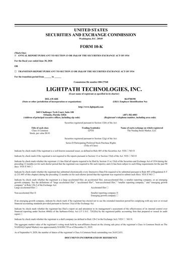 Thumbnail LightPath Technologies 10-K Annual Report 2020