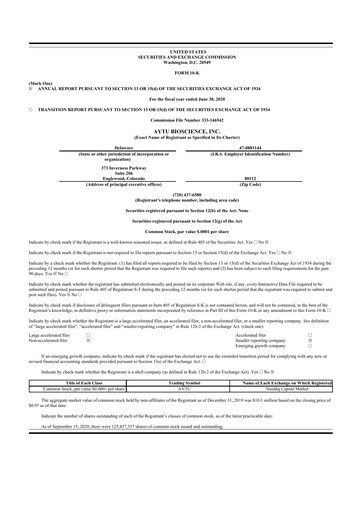 Thumbnail Aytu BioScience
 10-K Annual Report 2020