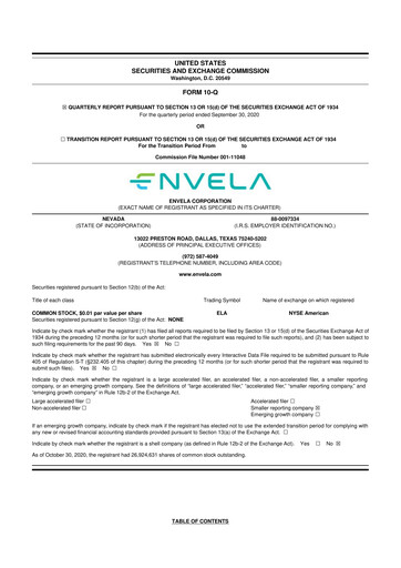 Vorschaubild Envela Corporation 10-Q Quartalsbericht 2020 