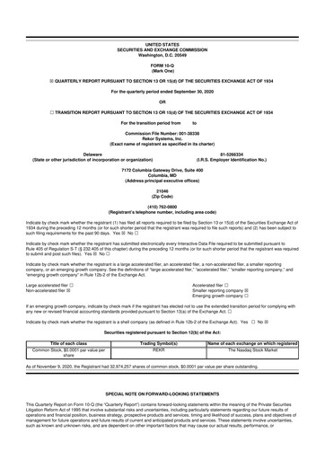 Thumbnail Rekor Systems 10-Q Quarterly Report FY2020 