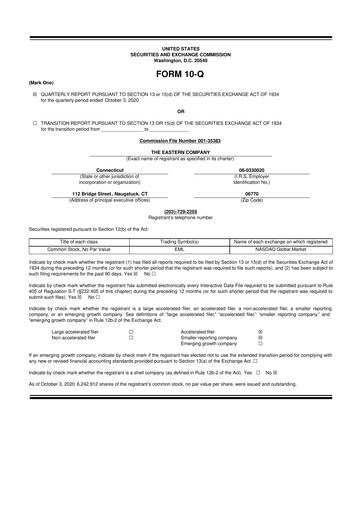 Thumbnail The Eastern Company 10-Q Quarterly Report FY2021 