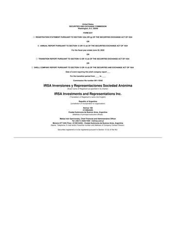 Thumbnail IRSA Inversiones y Representaciones 20-F Annual Report 2020