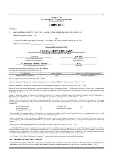 Vorschaubild The Eastern Company 10-K Jahresbericht 2021