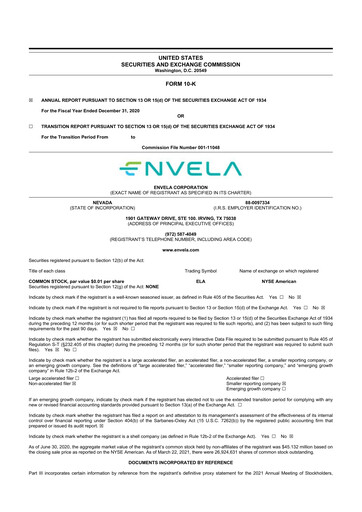 Thumbnail Envela Corporation 10-K Annual Report 2020