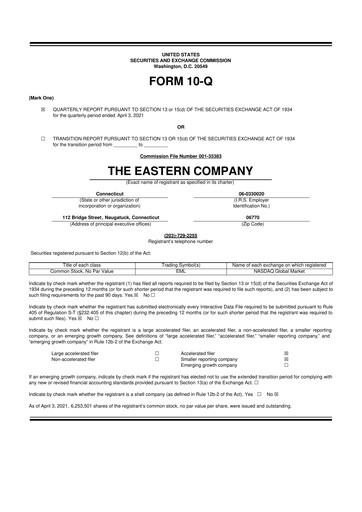 Thumbnail The Eastern Company 10-Q Quarterly Report FY2021 