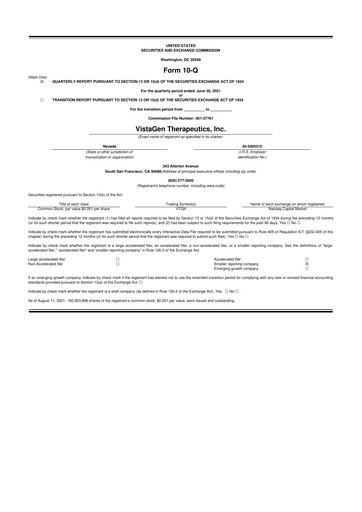 Thumbnail VistaGen Therapeutics
 10-Q Quarterly Report FY2021 