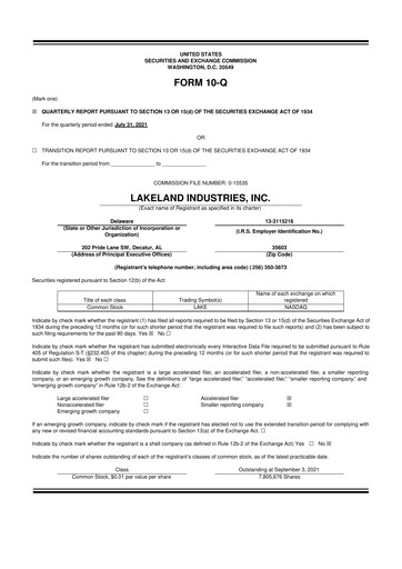 Thumbnail Lakeland Industries
 10-Q Quarterly Report FY2021 