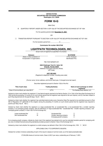 Thumbnail LightPath Technologies 10-Q Quarterly Report FY2021 