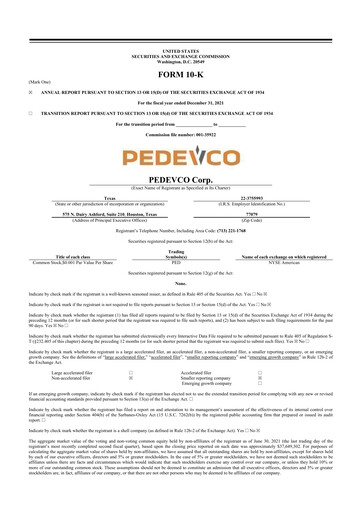 Thumbnail PEDEVCO
 10-K Annual Report 2021