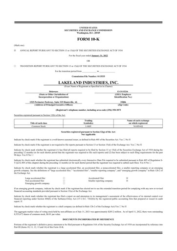 Thumbnail Lakeland Industries
 10-K Annual Report 2022