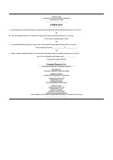 Miniature Central Puerto
 20-F Rapport annuel 2021