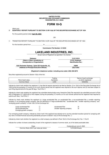 Thumbnail Lakeland Industries
 10-Q Quarterly Report FY2023 
