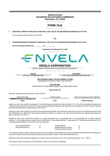 Vorschaubild Envela Corporation 10-Q Quartalsbericht 2022 