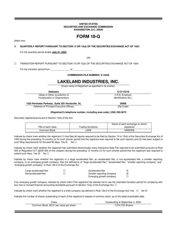 Thumbnail Lakeland Industries
 10-Q Quarterly Report FY2023 