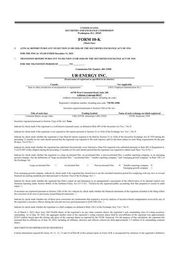 Thumbnail Ur-Energy 10-K Annual Report 2022