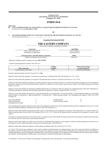 Vorschaubild The Eastern Company 10-K Jahresbericht 2022