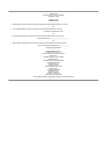 Miniature Central Puerto
 20-F Rapport annuel 2022