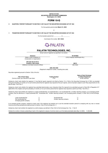 Thumbnail Palatin Technologies 10-Q Quarterly Report FY2023 