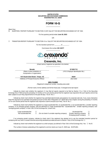 Vorschaubild Crexendo 10-Q Quartalsbericht 2023 