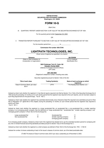 Thumbnail LightPath Technologies 10-Q Quarterly Report FY2024 