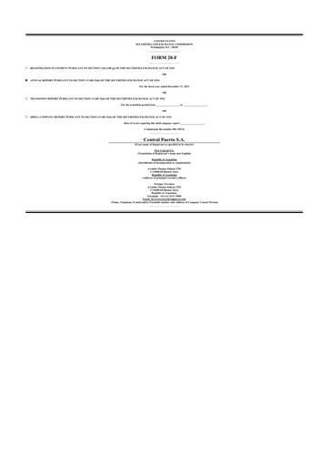 Miniature Central Puerto
 20-F Rapport annuel 2023