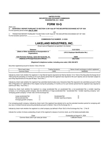 Thumbnail Lakeland Industries
 10-Q Quarterly Report FY2025 
